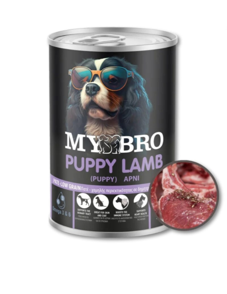 MY BRO ΠΑΤΕ ΣΚΥΛΟΥ (PUPPY) ΜΕ ΑΡΝΙ ΚΟΝΣΕΡΒΑ 400gr*12ΤΕΜ/ΚΙΒ