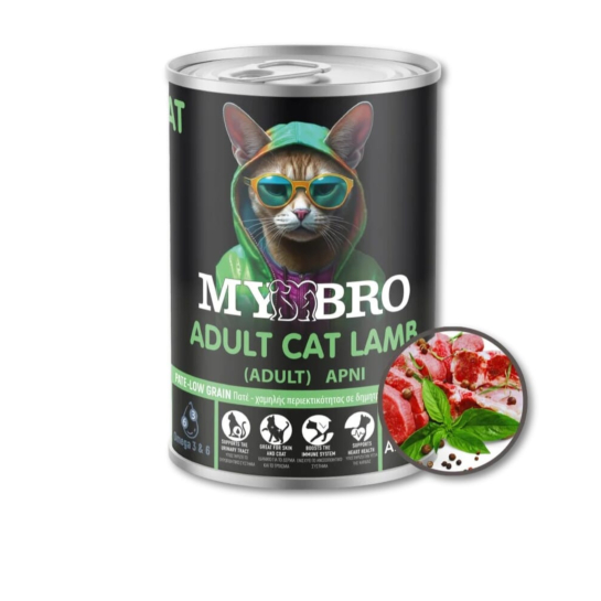 MY BRO ΠΑΤΕ ΓΑΤΑΣ ΜΕ ΑΡΝΙ ΚΟΝΣΕΡΒΑ 400gr*12ΤΕΜ/ΚΙΒ